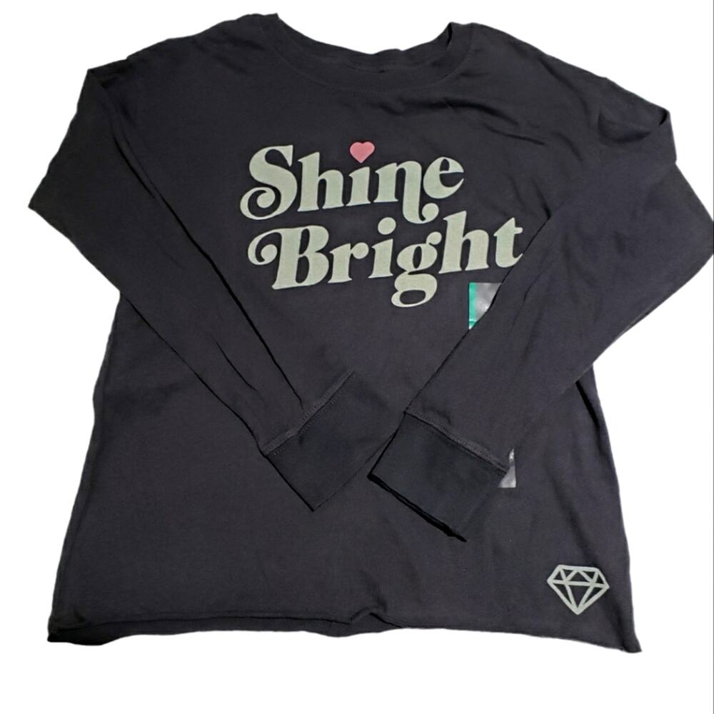 Girls Junk Food Tee Shine Bright Black Size M / 7 / 8